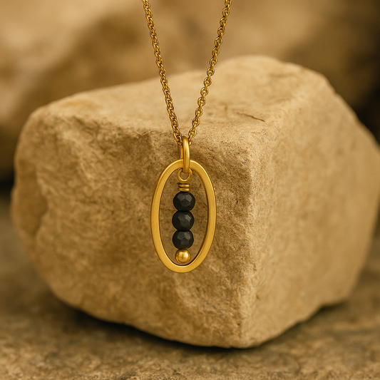 DAWN | Obsidian Oval Necklace