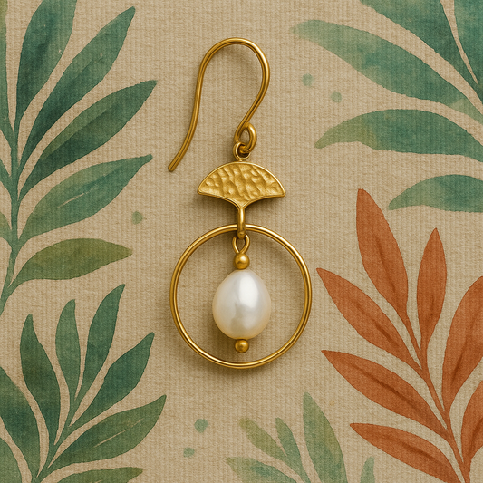 BALANCE | Freshwater Pearl & Brass Earrings