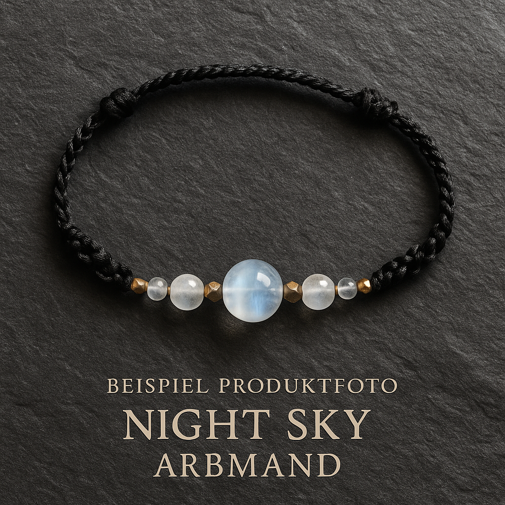 NIGHT SKY | Moonstone Black Macrame Bracelet