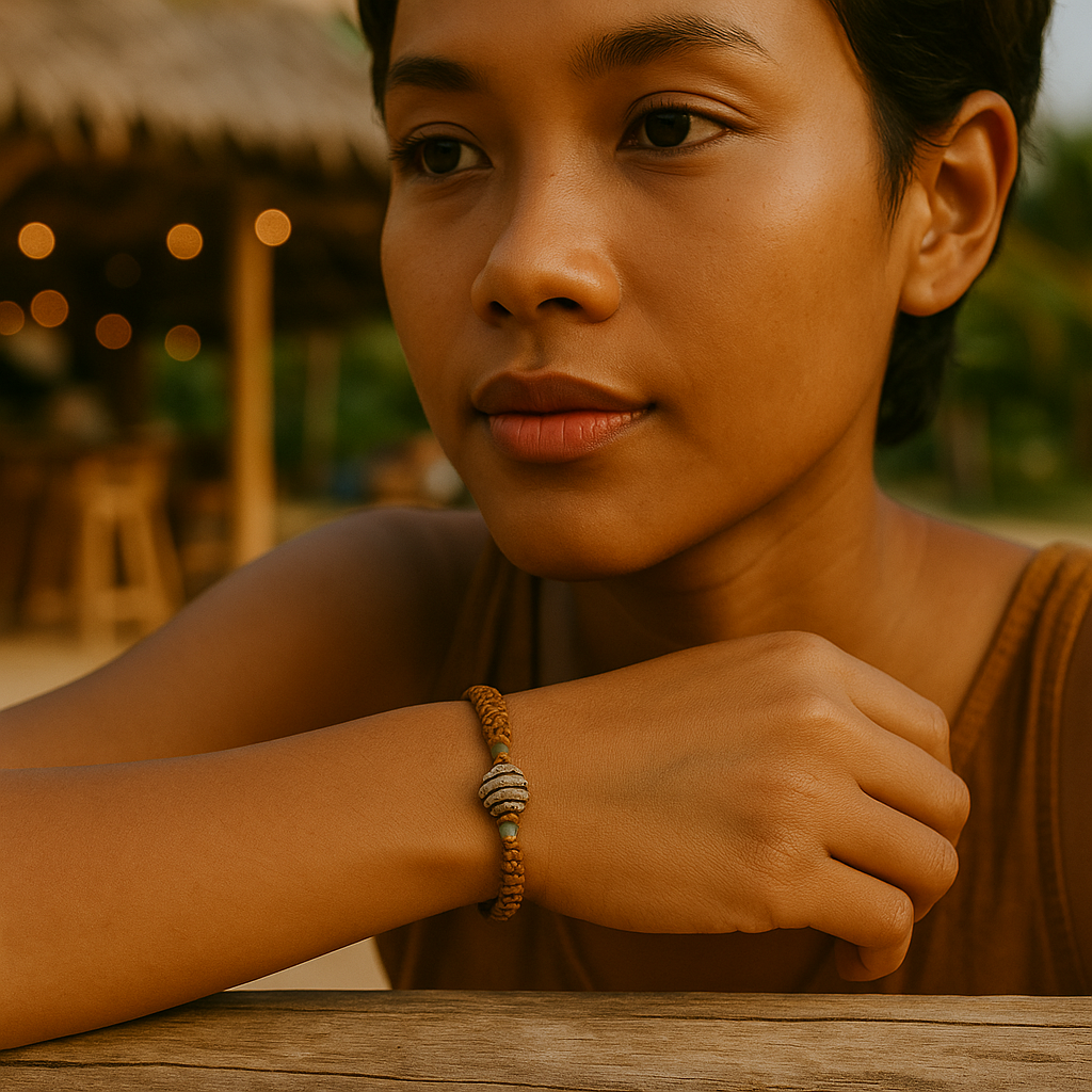 ### KOH PHAYAM | Macrame Shell Bracelet