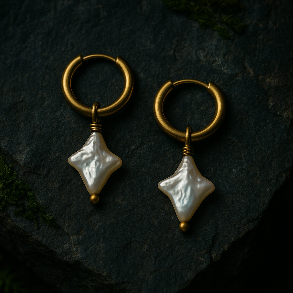 MAKE A WISH | Freshwater Pearl Star Huggies