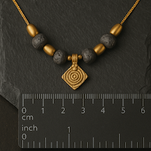RELIC | Spiral Brass Charm & Hematite Necklace