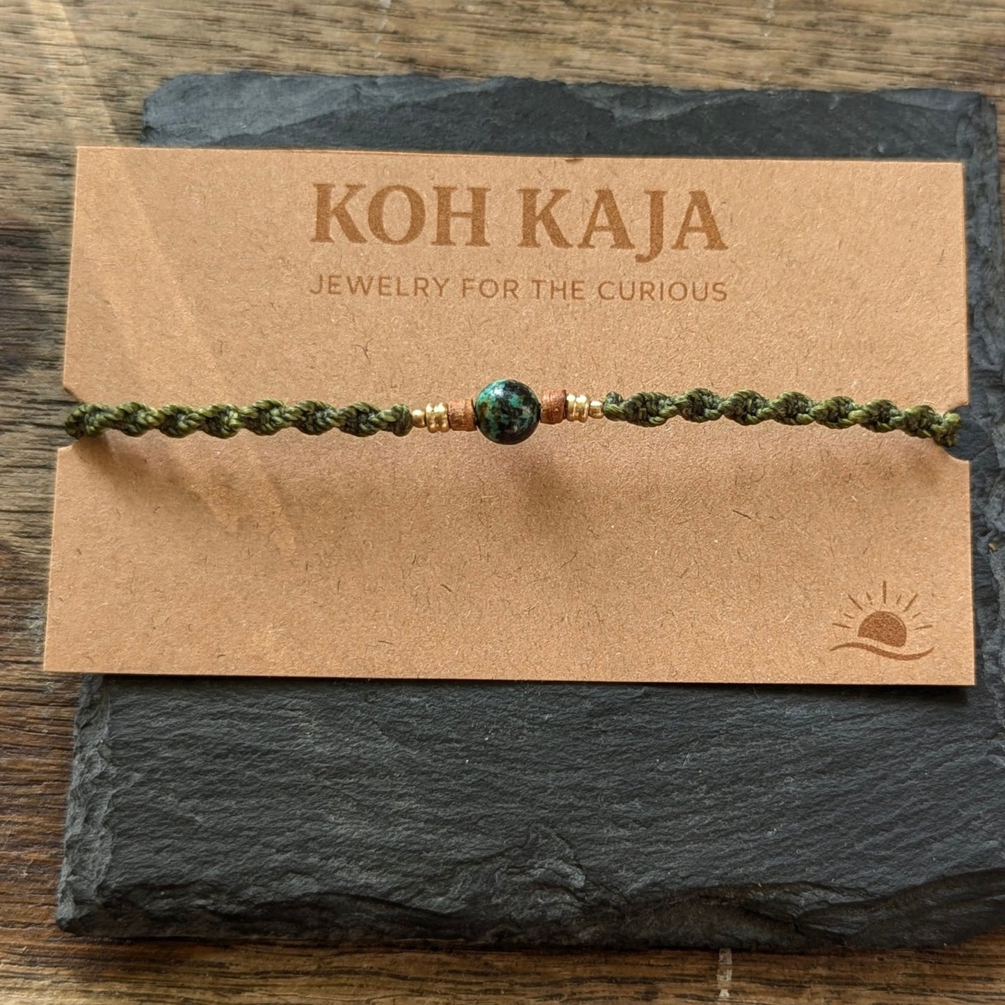 FOREST WALK | African Turquoise Macramé Bracelet
