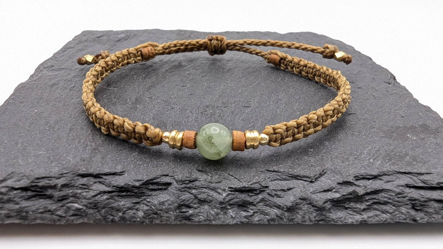 FOREST WALK | Aventurine macrame bracelet with wood