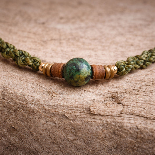 FOREST WALK | African Turquoise Macramé Bracelet