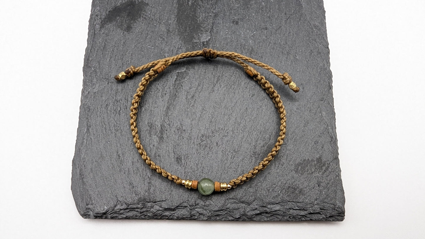 FOREST WALK | Aventurine macrame bracelet with wood