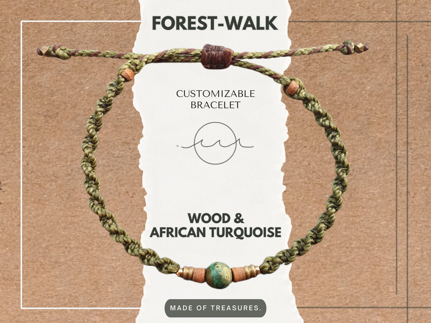 FOREST WALK | African Turquoise Macrame Bracelet