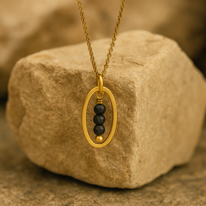 DAWN | Obsidian Oval Necklace