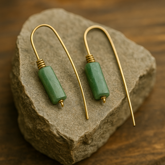 UNDERSTATE | Aventurine Brass Earrings
