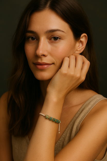 CUBIC HARMONY | Aventurine Macramé Bracelet