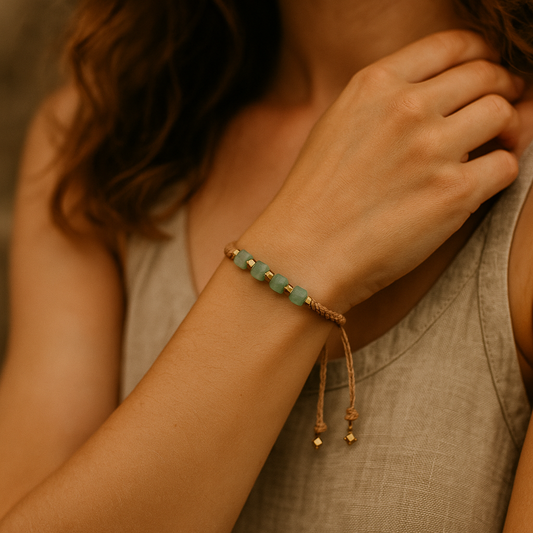 FERN FACETS | Aventurine Macrame Bracelet