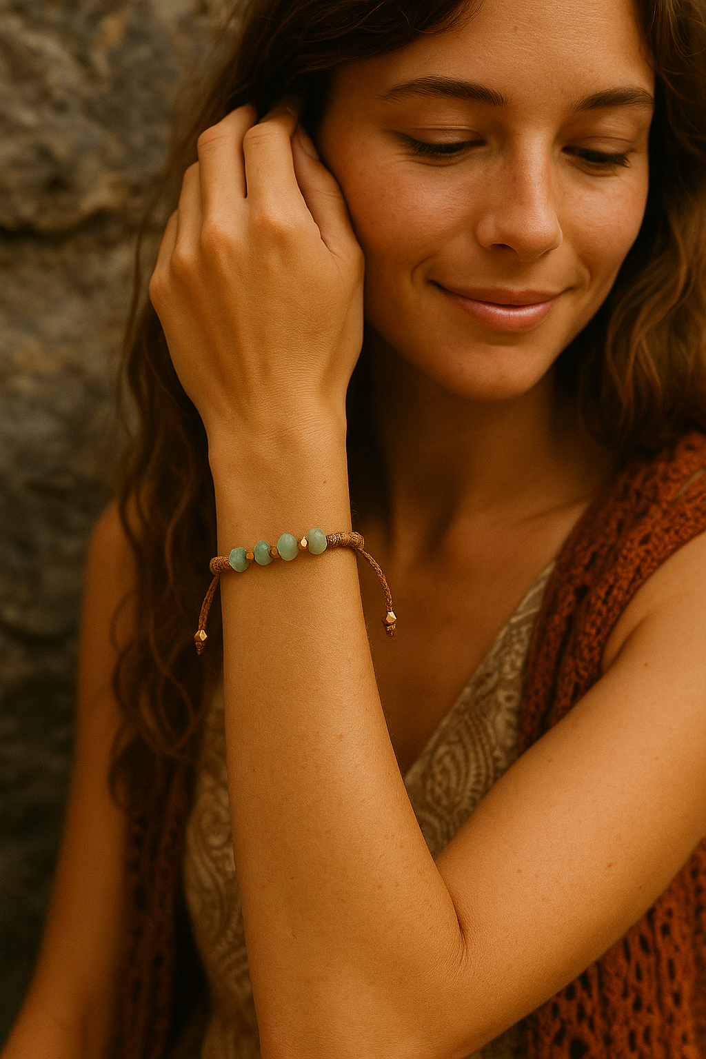 FERN FACETS | Aventurine Macrame Bracelet