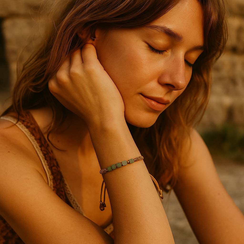 FERN FACETS | Aventurine Macrame Bracelet