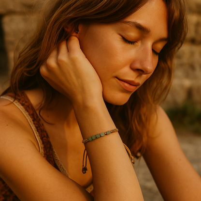 FERN FACETS | Aventurine Macrame Bracelet