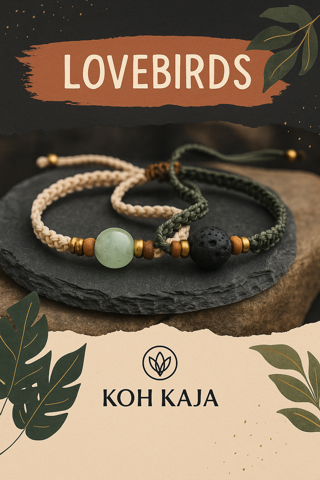 LOVEBIRDS | A Matching Bracelet Set – Lava & Jade V01