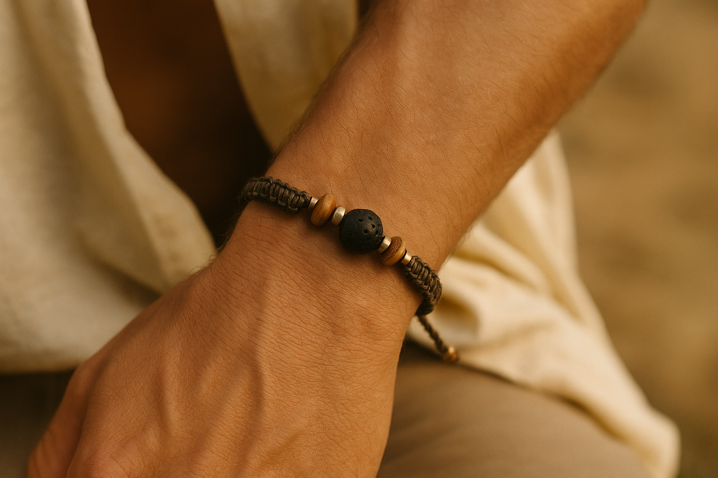 TERRA | Lava Coconut Macrame Bracelet