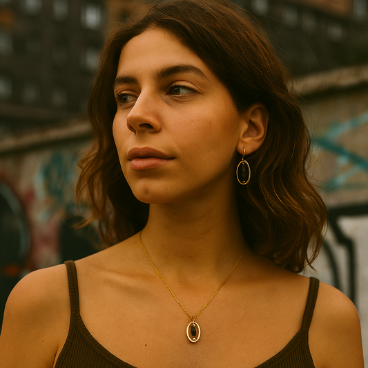 DAWN | Obsidian Oval Necklace