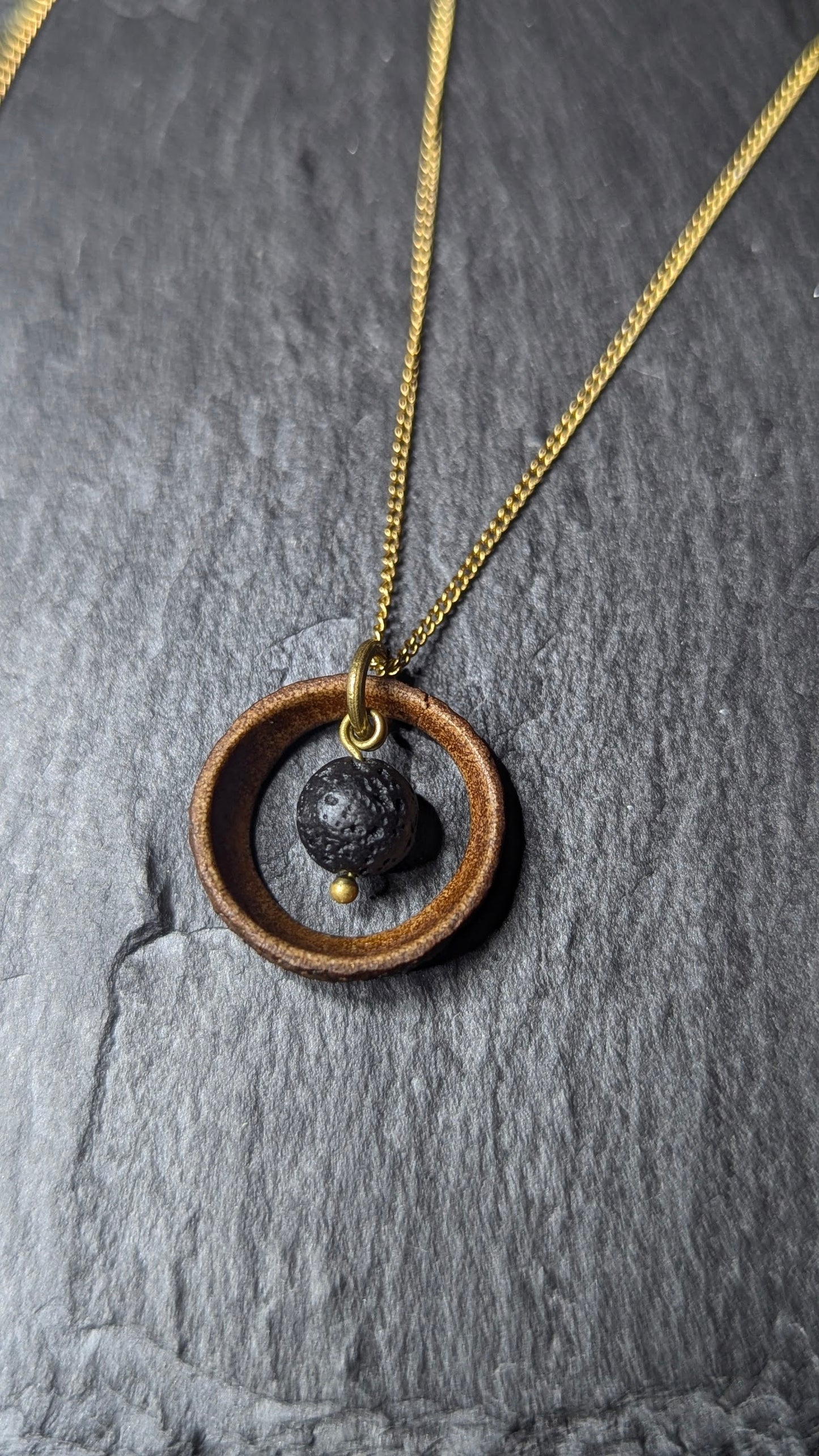 ACORN RING | Acorn Cap Necklace with Lava
