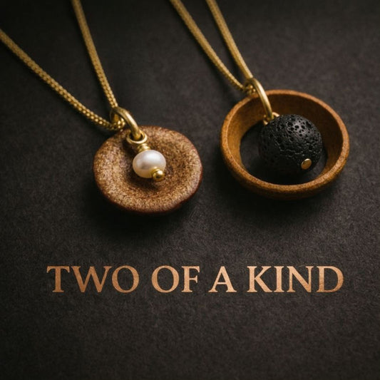 TWO OF A KIND | Wooden Acorn Necklace Set