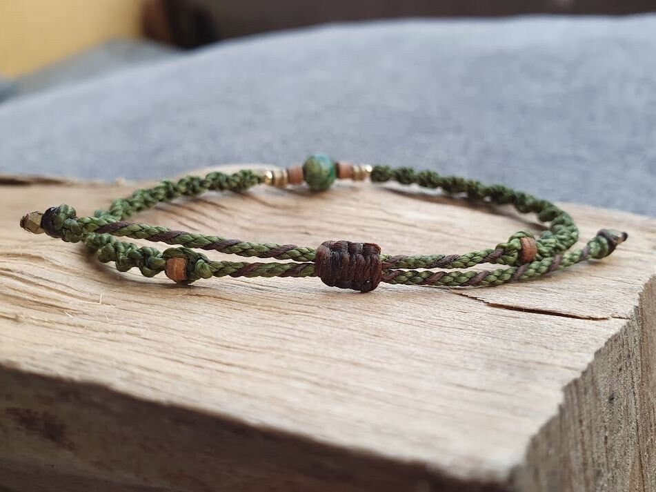 FOREST WALK | African Turquoise Macrame Bracelet