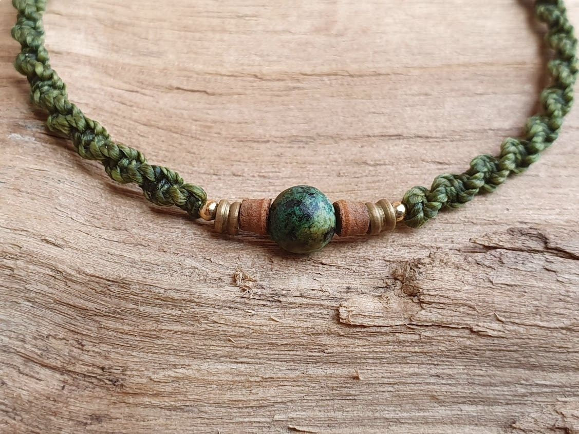 FOREST WALK | African Turquoise Macrame Bracelet