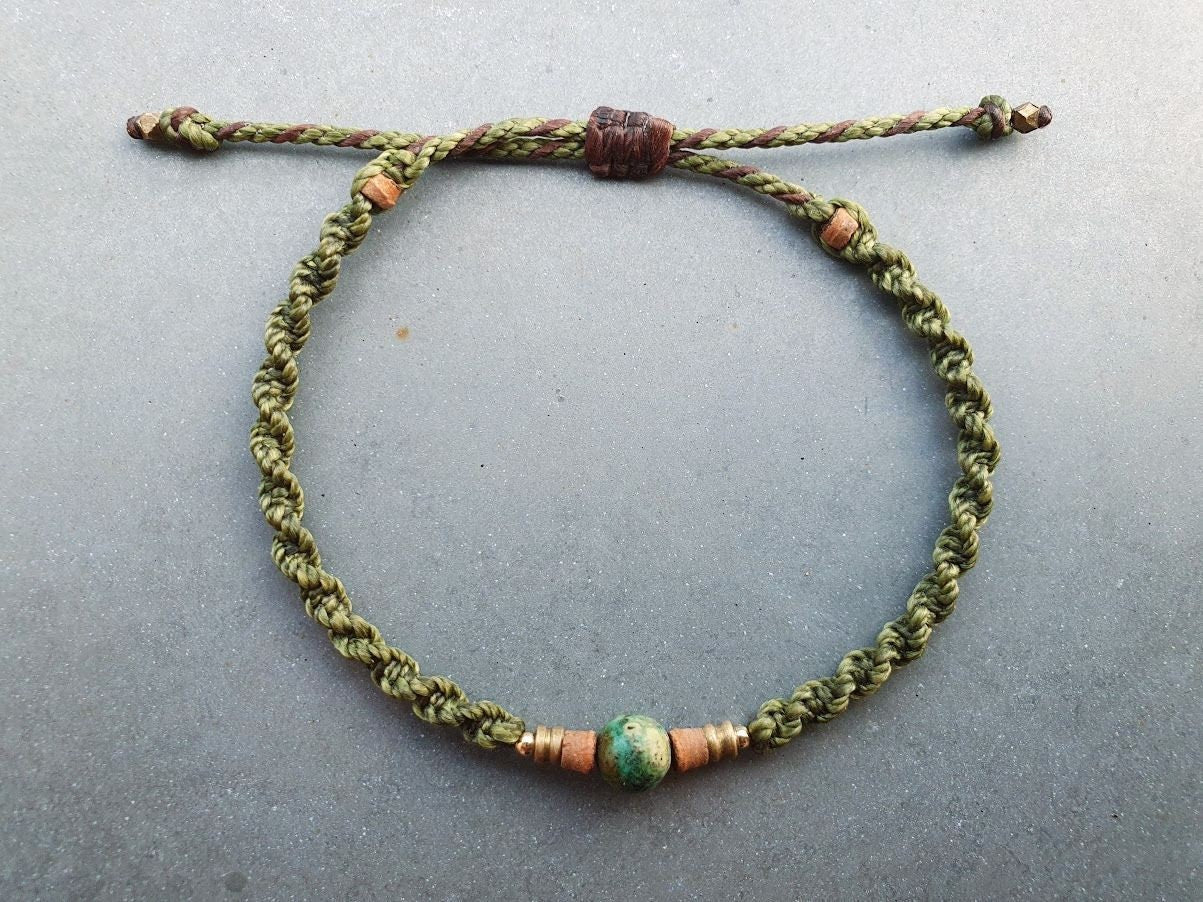 FOREST WALK | African Turquoise Macrame Bracelet