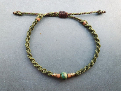 FOREST WALK | African Turquoise Macrame Bracelet