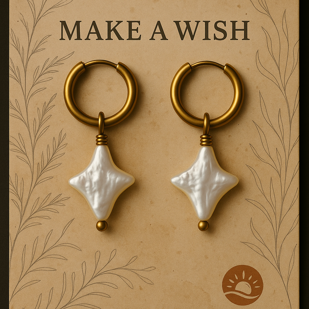 MAKE A WISH | Freshwater Pearl Star Huggies