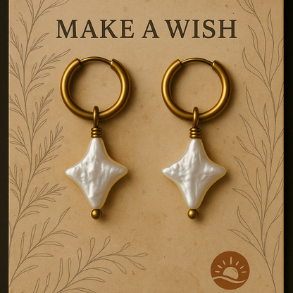 MAKE A WISH | Freshwater Pearl Star Huggies