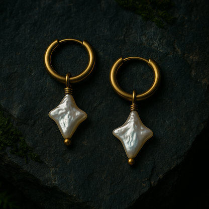 MAKE A WISH | Freshwater Pearl Star Huggies