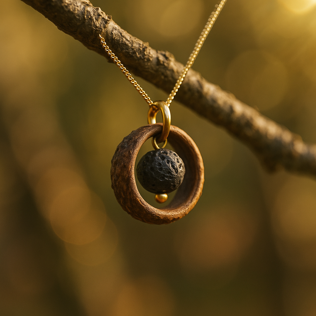 ACORN RING | Acorn Cap Necklace with Lava