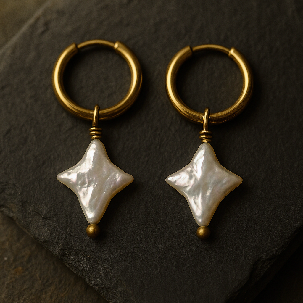 MAKE A WISH | Freshwater Pearl Star Huggies