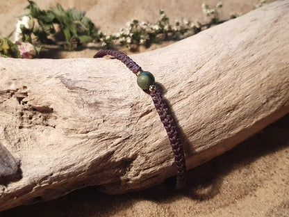 Makramee Armband "Planet" | Edelstein (Jade, Mondstein, Lava, Aventurin) | Personalisierbar, Armband selbst designen | Armband Konfigurator