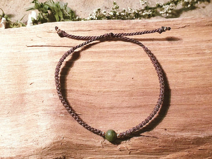 Makramee Armband "Planet" | Edelstein (Jade, Mondstein, Lava, Aventurin) | Personalisierbar, Armband selbst designen | Armband Konfigurator