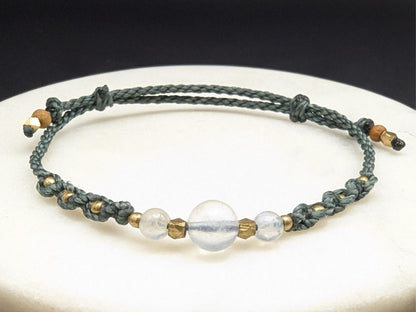 Macrame Bracelet "NightSky" | Starlight Bracelet with Moonstone | Night Sky, Moon & Stars | Astronomy Astrology Gift, Nature Jewelry