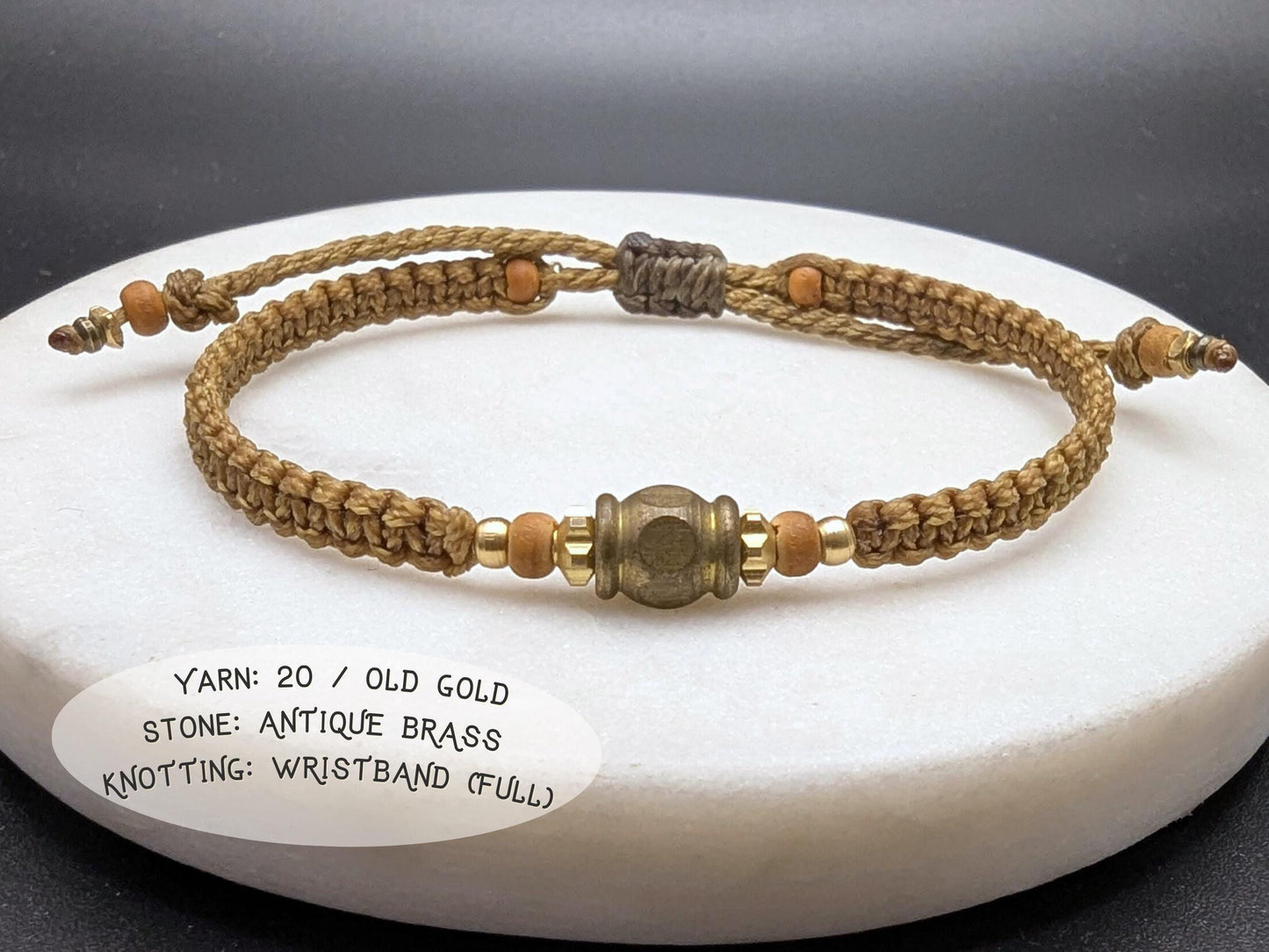 Bracelet "Antique Bangkok" | Limited Travel Edition with Vintage Brass Ornament | Antique Brass Bead from Bangkok | Retro Macrame Jewelry