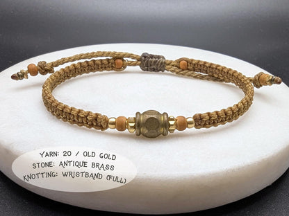 Bracelet "Antique Bangkok" | Limited Travel Edition with Vintage Brass Ornament | Antique Brass Bead from Bangkok | Retro Macrame Jewelry