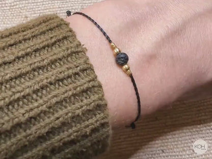 Birdie "Lava" | Delicate Macrame Friendship Bracelet Layering Bracelet for Best Friend Minimalist Boho Gift Idea thin bracelet keypiece