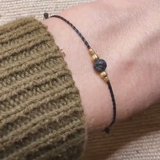 Macrame Bracelet with Rudraksha Mala Seeds • Birdie • Sustainable Spiritual Wristband Meditation, Tree Seed Bead, Gift Idea for Yoga Teacher