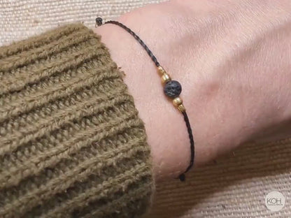 Macrame Bracelet with Rudraksha Mala Seeds • Birdie • Sustainable Spiritual Wristband Meditation, Tree Seed Bead, Gift Idea for Yoga Teacher